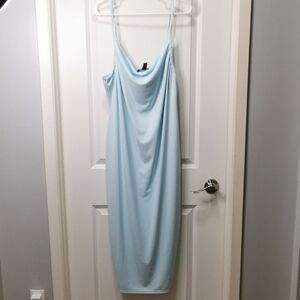 Chic Sky Blue Midi Dress